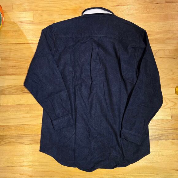 NWT Mountain Ridge Navy Blue Button down sz Large Tall flannel - Picture 2 of 4